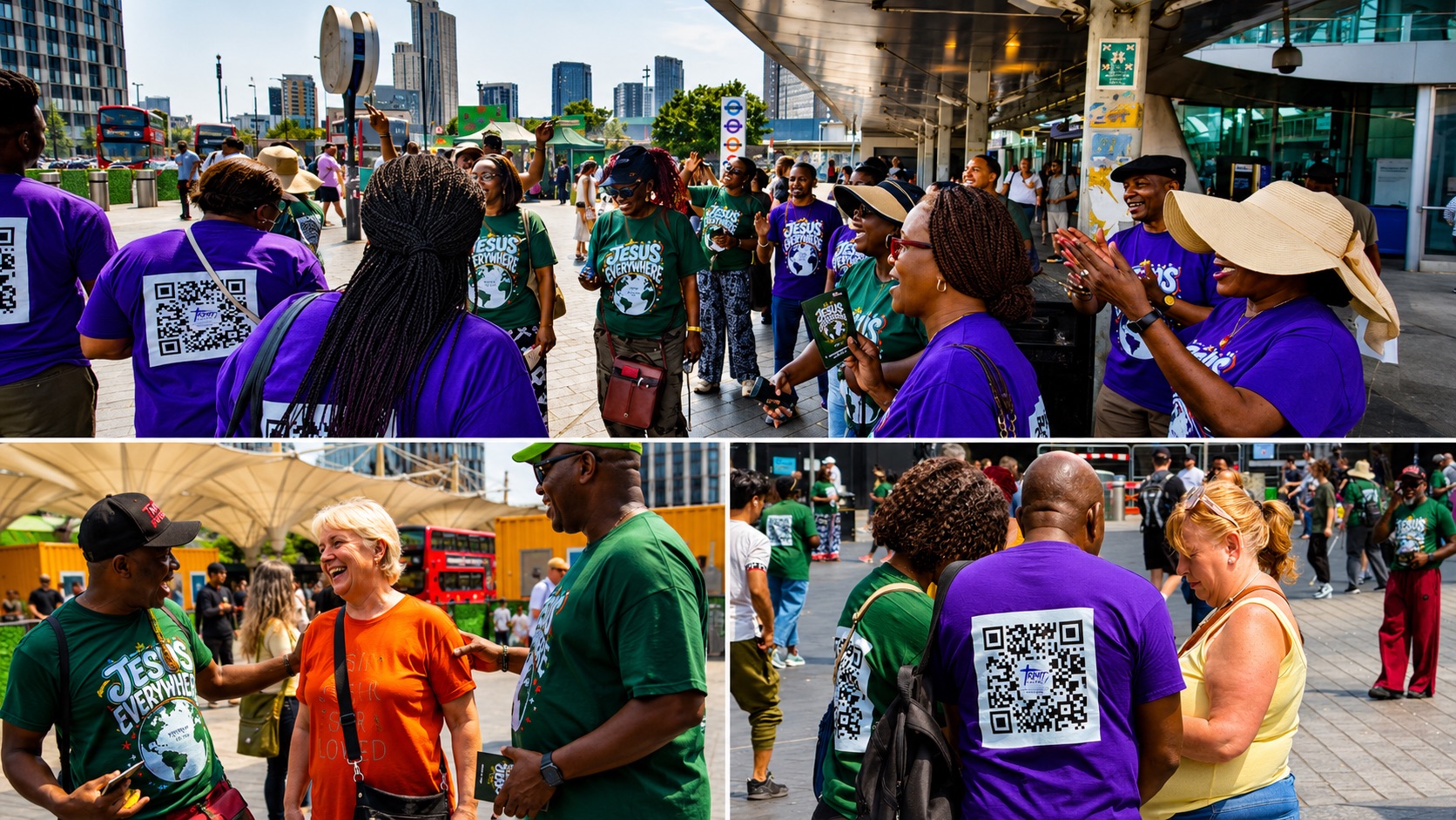 Volunteers preparing for a community outreach project